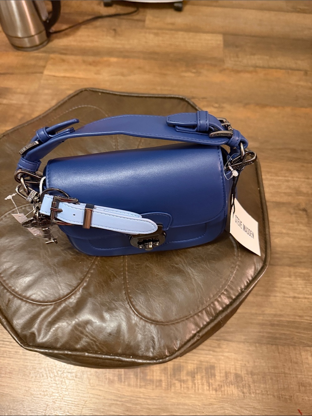 Steve Madden Royal Blue Crossbody with Light Blue Strap Accent